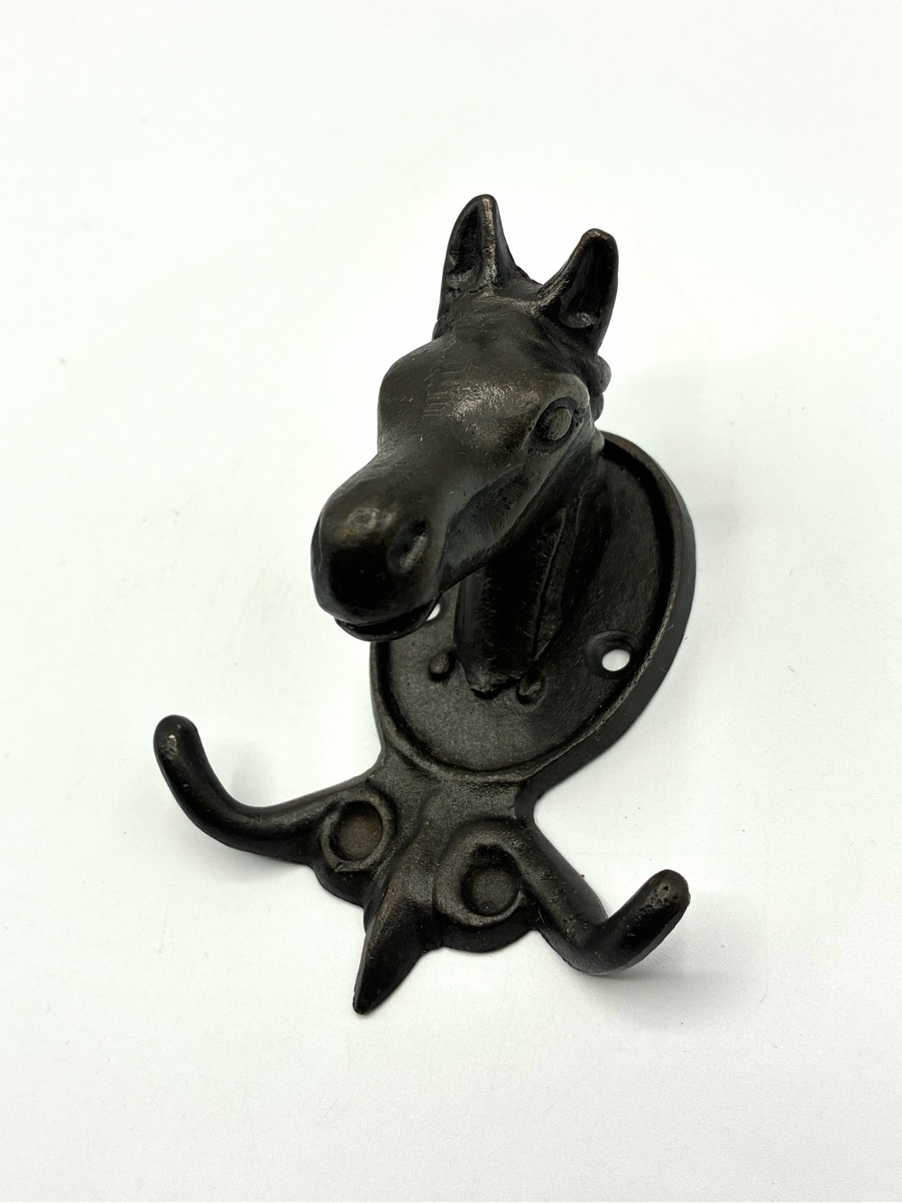 Horse Head Double Wall Hook Rustic Equestrian Heavy Metal Coat Hat Hook